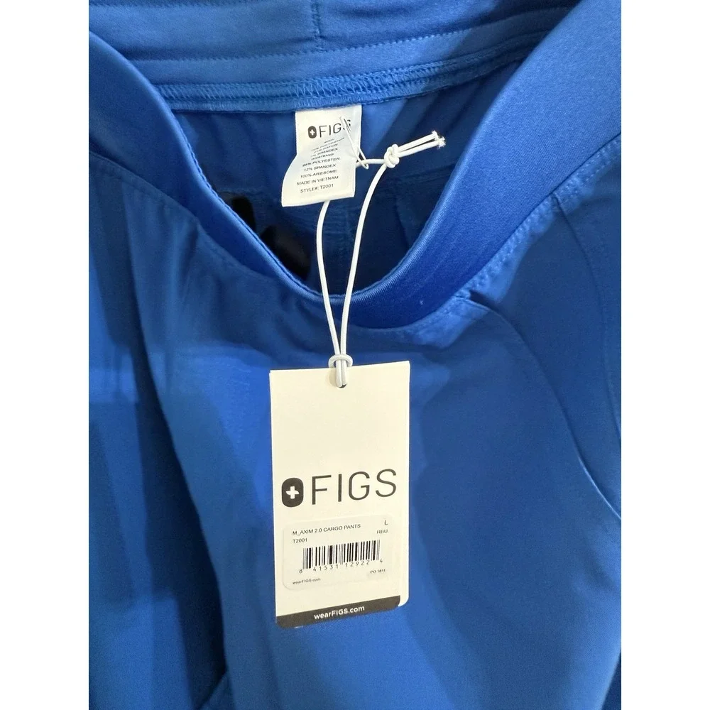Figs Mens Royal Blue Axim 2.0 Cargo Scrub Pants Large‎ New With Tags
